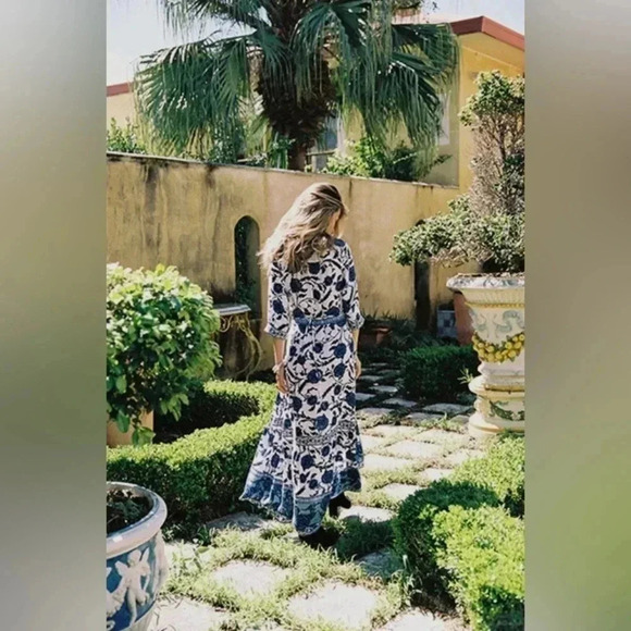 NWT ARNHEM Carolina Porcelain Maxi Dress Sz 4 US - Picture 10 of 13